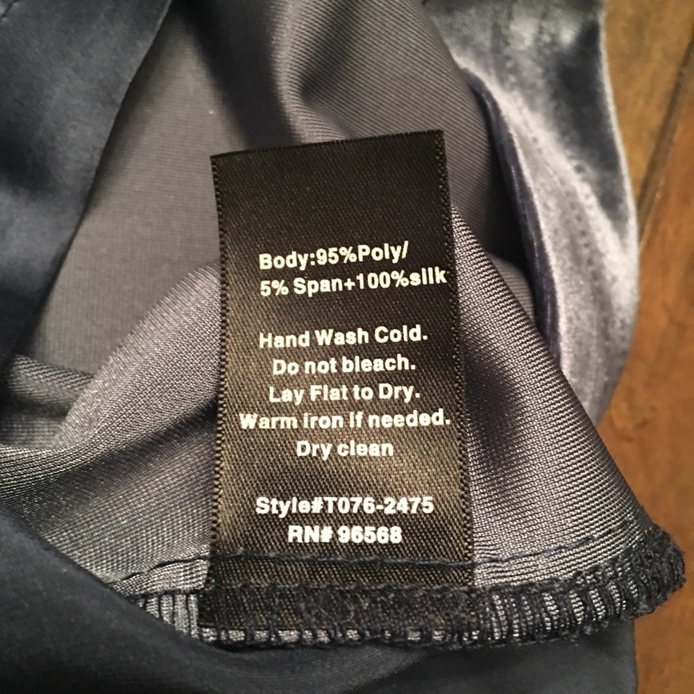 Slate blue velvet silk and pearl racerback tank - Picture 6 of 6